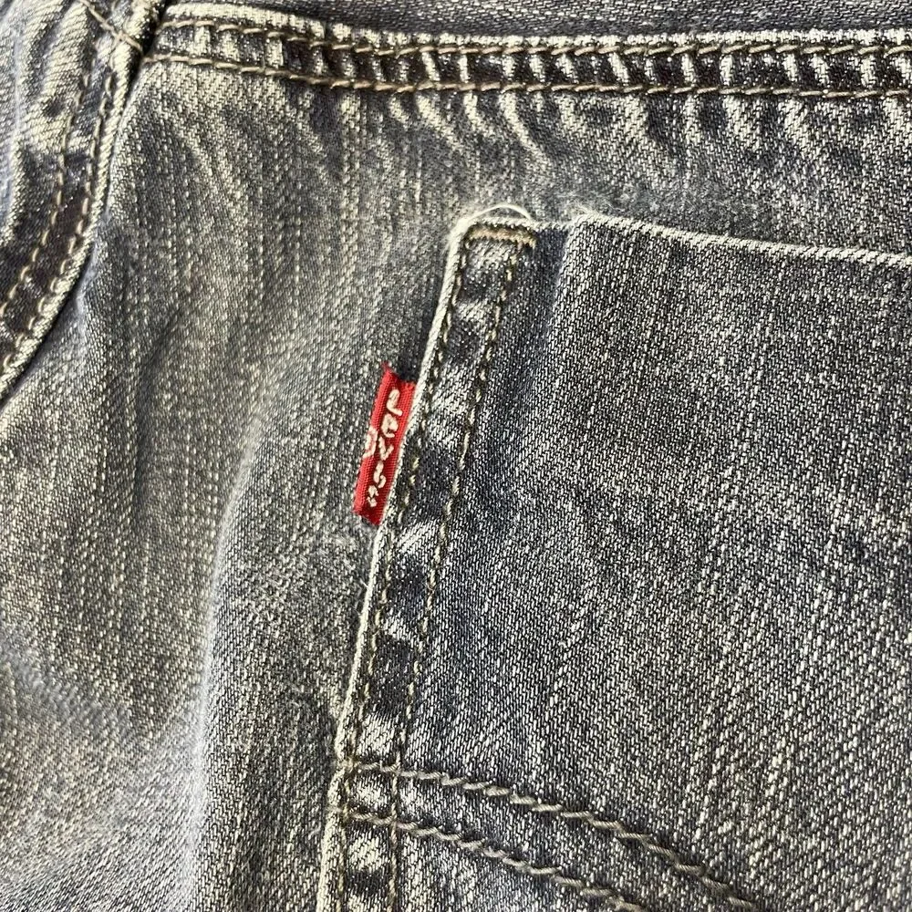 Levi's 569 Loose Straight Jeans Blue 32x32 Black Waist Patch Patch
